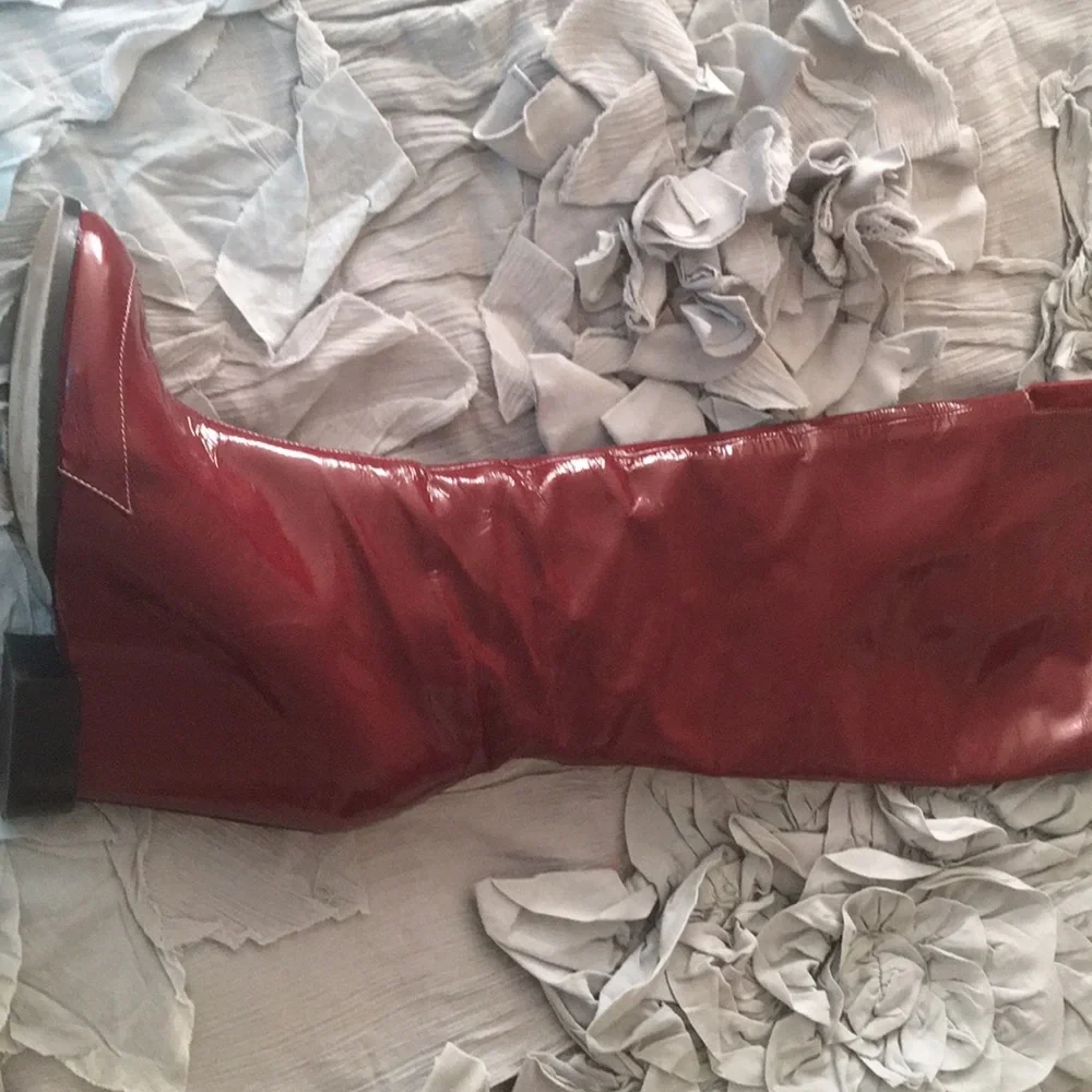 Chloe deep red patent boots 36 wore 3 Times